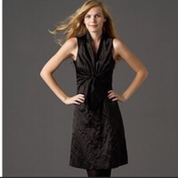 Eileen Fisher Dresses & Skirts - Eileen Fisher Black Steel Satin Tie Front Dress